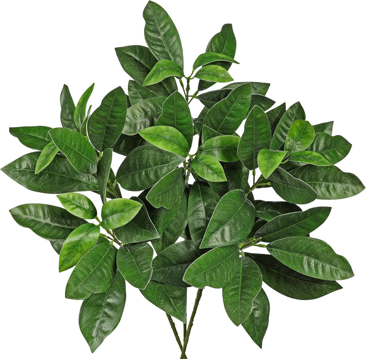 Artificial Camellia Leaf Stems 3PCS Faux Greenery Stems and 32.2” Branches for Vase Fake Leaves Silk Plant for Floor Vase Home Office Wedding Table Centerpiece Indoor Farmhouse Decor