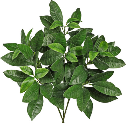 Artificial Camellia Leaf Stems 3PCS Faux Greenery Stems and 32.2” Branches for Vase Fake Leaves Silk Plant for Floor Vase Home Office Wedding Table Centerpiece Indoor Farmhouse Decor