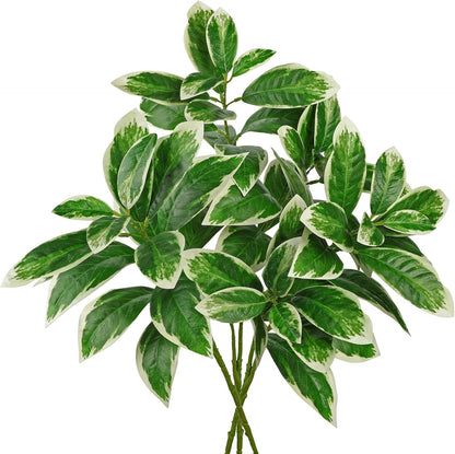 Artificial Camellia Leaf Stems 3PCS Faux Greenery Stems and 32.2” Branches for Vase Fake Leaves Silk Plant for Floor Vase Home Office Wedding Table Centerpiece Indoor Farmhouse Decor