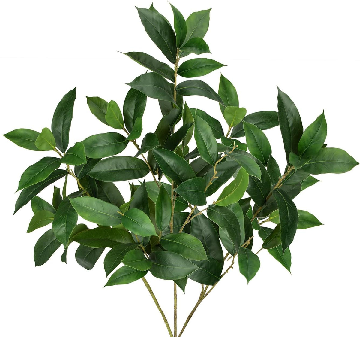 Artificial Camellia Leaf Stems 3PCS Faux Greenery Stems and 32.2” Branches for Vase Fake Leaves Silk Plant for Floor Vase Home Office Wedding Table Centerpiece Indoor Farmhouse Decor