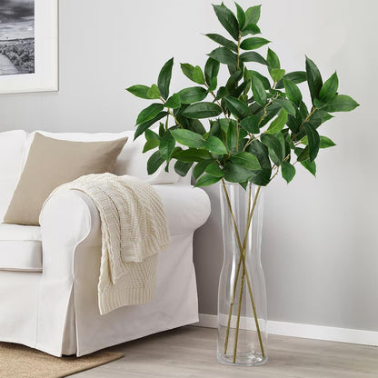 Artificial Camellia Leaf Stems 3PCS Faux Greenery Stems and 32.2” Branches for Vase Fake Leaves Silk Plant for Floor Vase Home Office Wedding Table Centerpiece Indoor Farmhouse Decor
