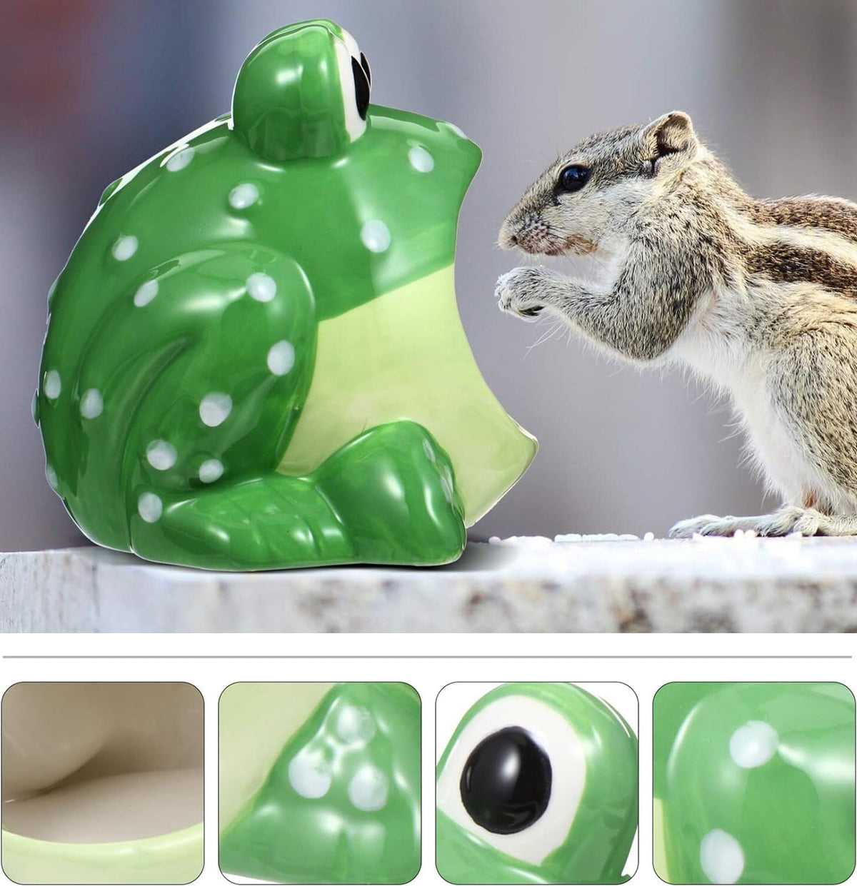 Hamster Hideout, Ceramic Hamster House, Frog Shape Chinchilla Cooling Gerbil House, Small Animal Decoration Cage Accessories