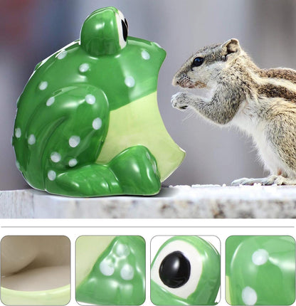 Hamster Hideout, Ceramic Hamster House, Frog Shape Chinchilla Cooling Gerbil House, Small Animal Decoration Cage Accessories