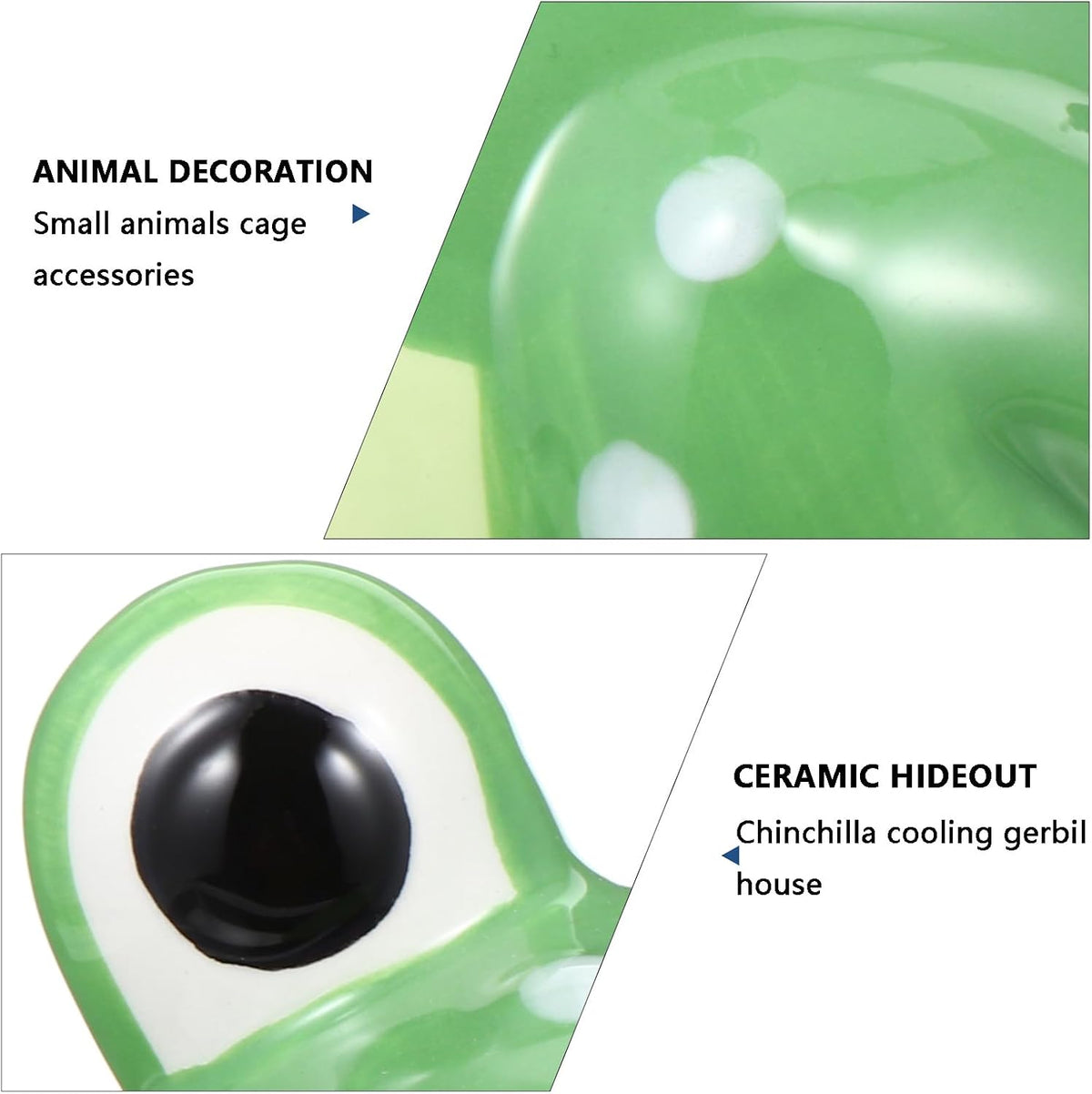 Hamster Hideout, Ceramic Hamster House, Frog Shape Chinchilla Cooling Gerbil House, Small Animal Decoration Cage Accessories