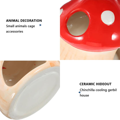 Hamster Hideout, Ceramic Hamster House, Frog Shape Chinchilla Cooling Gerbil House, Small Animal Decoration Cage Accessories