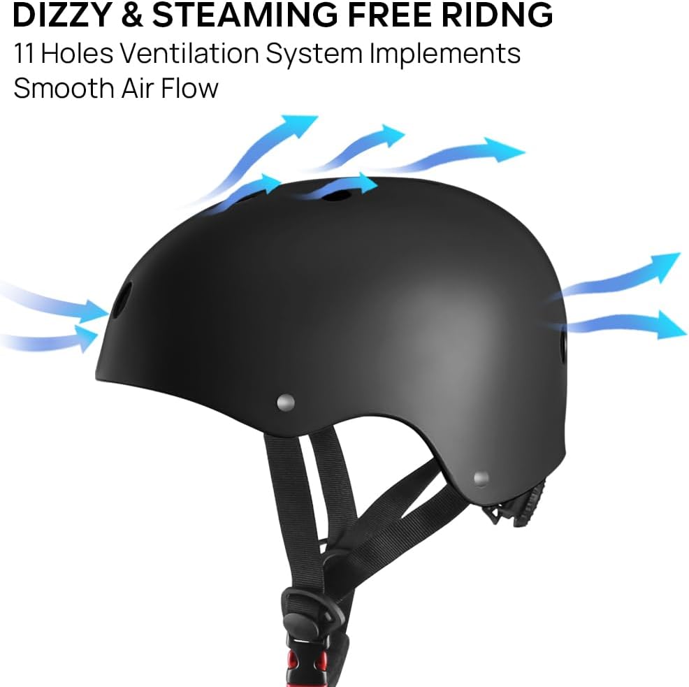 Skateboard Helmet - Lightweight, Adjustable & Ventilated Helmet for Scooter, Roller Skate, Inline Skate