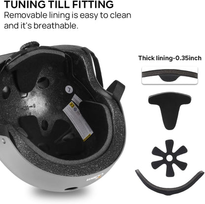 Skateboard Helmet - Lightweight, Adjustable & Ventilated Helmet for Scooter, Roller Skate, Inline Skate