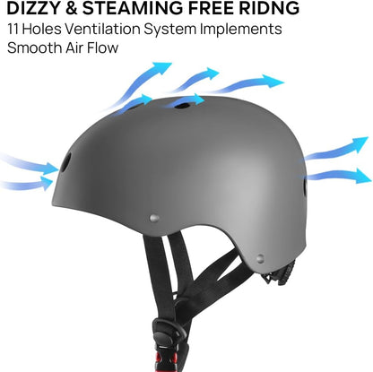 Skateboard Helmet - Lightweight, Adjustable & Ventilated Helmet for Scooter, Roller Skate, Inline Skate