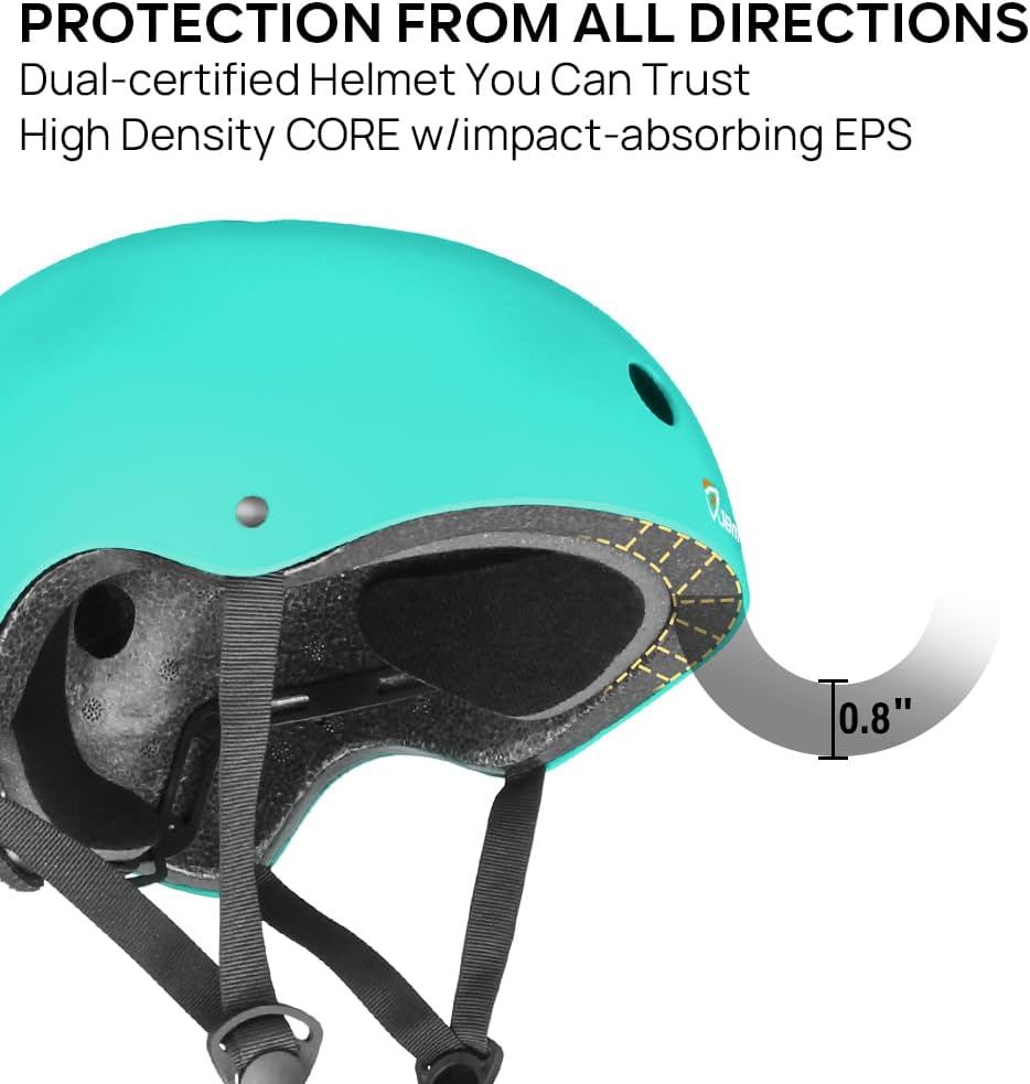 Skateboard Helmet - Lightweight, Adjustable & Ventilated Helmet for Scooter, Roller Skate, Inline Skate