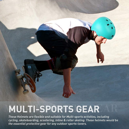 Skateboard Helmet - Lightweight, Adjustable & Ventilated Helmet for Scooter, Roller Skate, Inline Skate