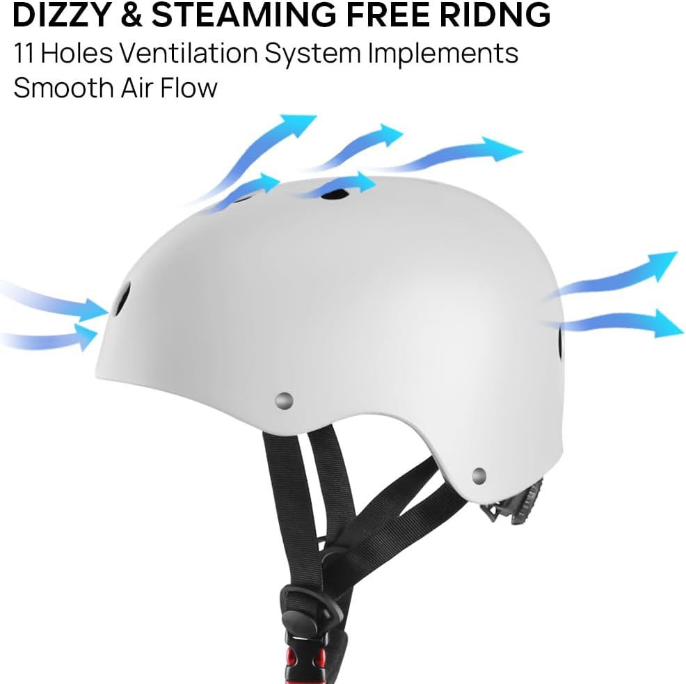 Skateboard Helmet - Lightweight, Adjustable & Ventilated Helmet for Scooter, Roller Skate, Inline Skate
