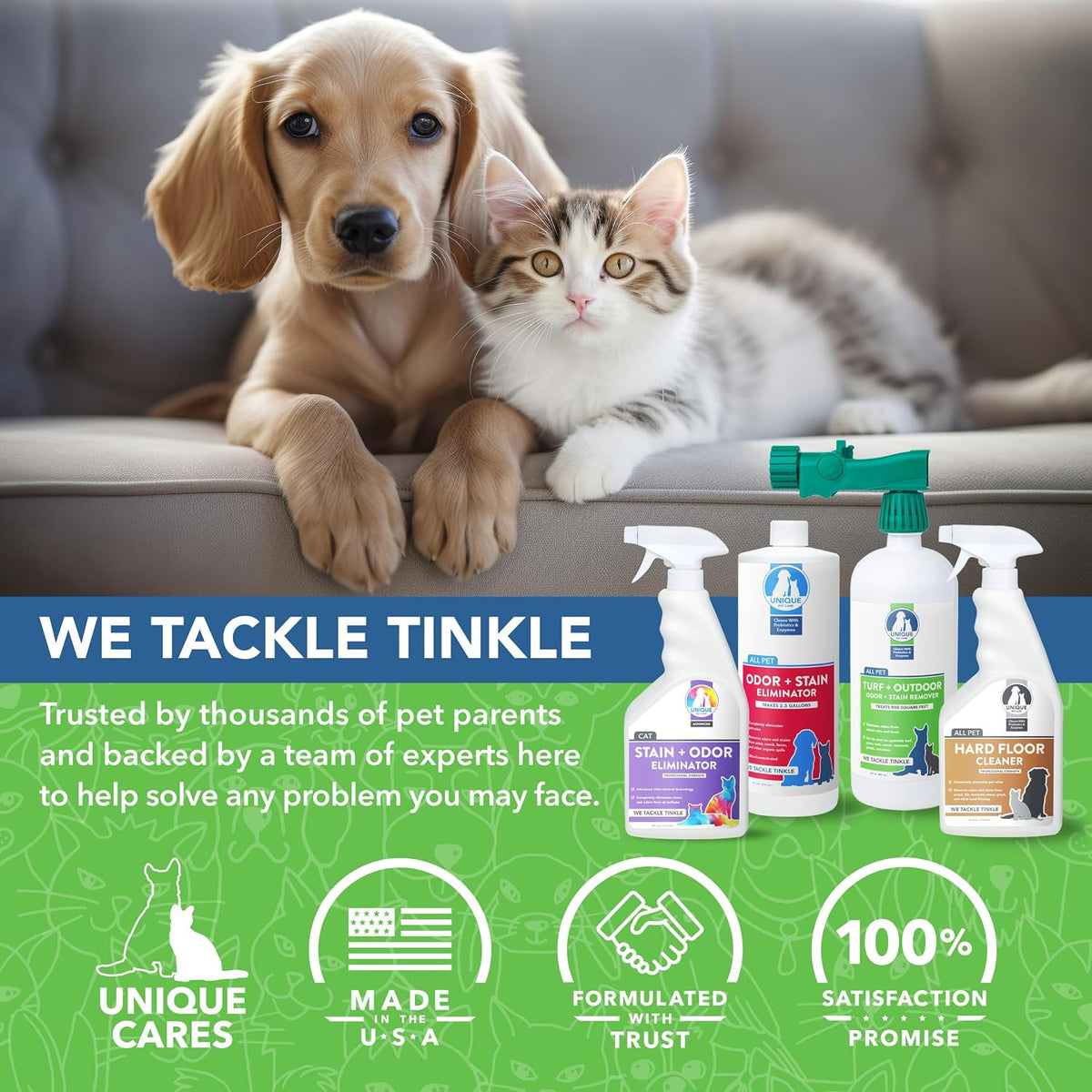 Turf + Outdoor Odor and Stain Remover, Enzyme Cleaner for Dog, Cat & Animal Urine, Eliminates Yard Odors on Grass, Artificial Turf, Patio & Concrete, Hose-Connector Bottle, 30 oz