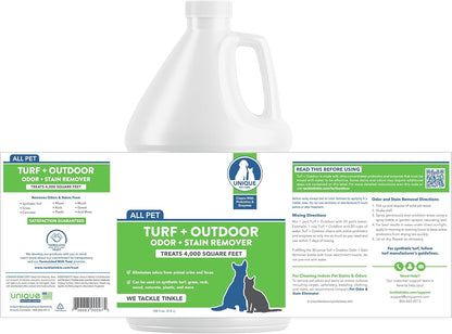 Turf + Outdoor Odor and Stain Remover, Enzyme Cleaner for Dog, Cat & Animal Urine, Eliminates Yard Odors on Grass, Artificial Turf, Patio & Concrete, Hose-Connector Bottle, 30 oz