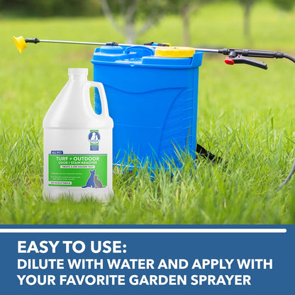 Turf + Outdoor Odor and Stain Remover, Enzyme Cleaner for Dog, Cat & Animal Urine, Eliminates Yard Odors on Grass, Artificial Turf, Patio & Concrete, Hose-Connector Bottle, 30 oz