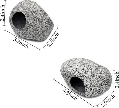 Aquarium Decorations Rock,Stackable Fish Tank Decor Cave, Ceramic Shelters | Shrimp Habitat, Breeding Tube, Hiding Cave, Stackable Fish Tank Decor Cave, Betta Fish