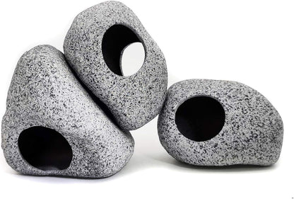 Aquarium Decorations Rock,Stackable Fish Tank Decor Cave, Ceramic Shelters | Shrimp Habitat, Breeding Tube, Hiding Cave, Stackable Fish Tank Decor Cave, Betta Fish