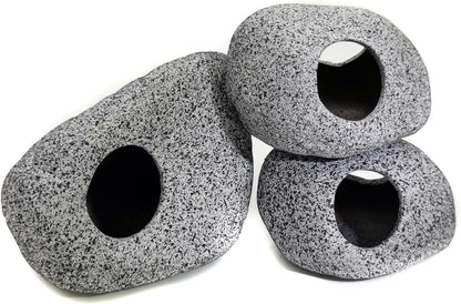 Aquarium Decorations Rock,Stackable Fish Tank Decor Cave, Ceramic Shelters | Shrimp Habitat, Breeding Tube, Hiding Cave, Stackable Fish Tank Decor Cave, Betta Fish
