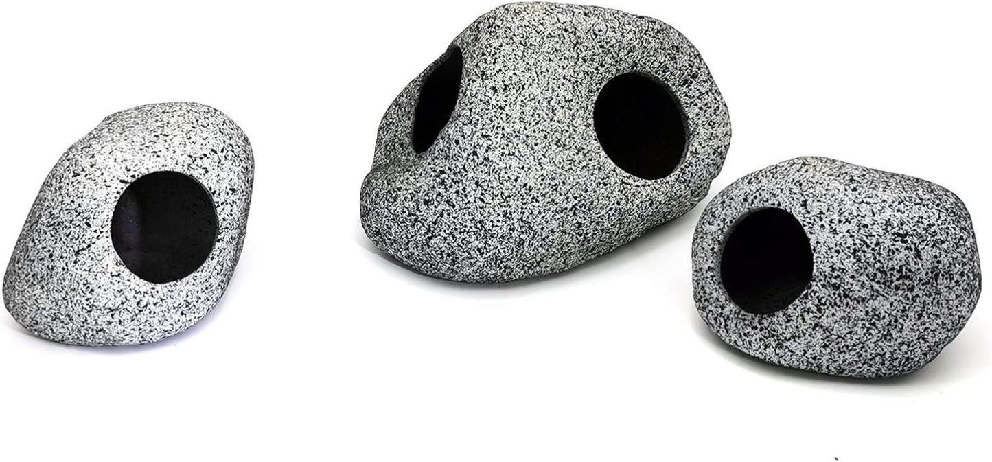 Aquarium Decorations Rock,Stackable Fish Tank Decor Cave, Ceramic Shelters | Shrimp Habitat, Breeding Tube, Hiding Cave, Stackable Fish Tank Decor Cave, Betta Fish