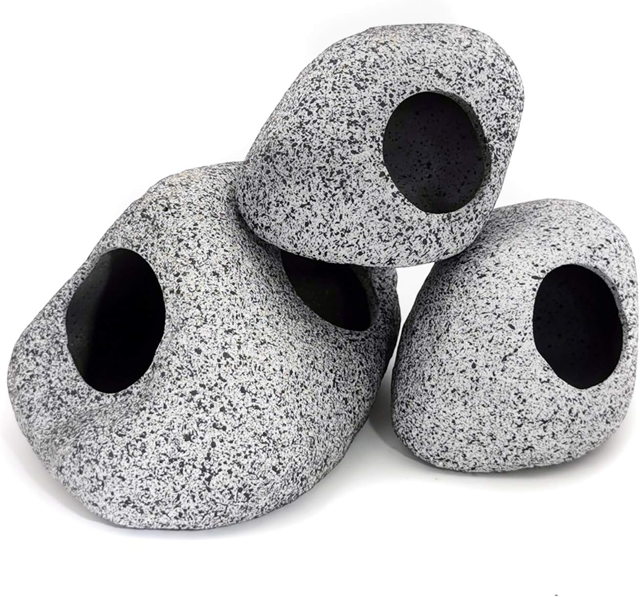 Aquarium Decorations Rock,Stackable Fish Tank Decor Cave, Ceramic Shelters | Shrimp Habitat, Breeding Tube, Hiding Cave, Stackable Fish Tank Decor Cave, Betta Fish