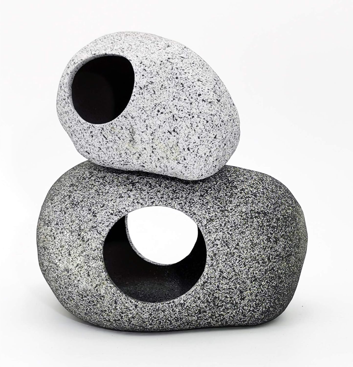 Aquarium Decorations Rock,Stackable Fish Tank Decor Cave, Ceramic Shelters | Shrimp Habitat, Breeding Tube, Hiding Cave, Stackable Fish Tank Decor Cave, Betta Fish
