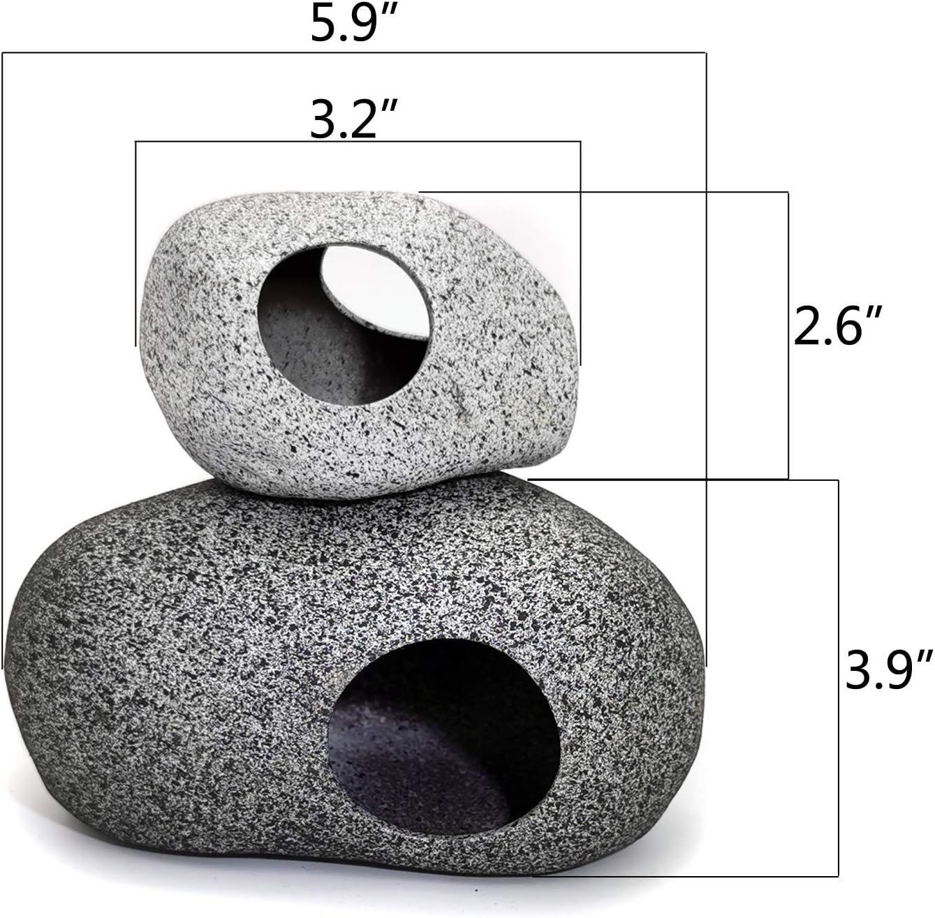 Aquarium Decorations Rock,Stackable Fish Tank Decor Cave, Ceramic Shelters | Shrimp Habitat, Breeding Tube, Hiding Cave, Stackable Fish Tank Decor Cave, Betta Fish