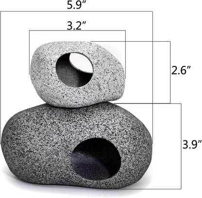 Aquarium Decorations Rock,Stackable Fish Tank Decor Cave, Ceramic Shelters | Shrimp Habitat, Breeding Tube, Hiding Cave, Stackable Fish Tank Decor Cave, Betta Fish