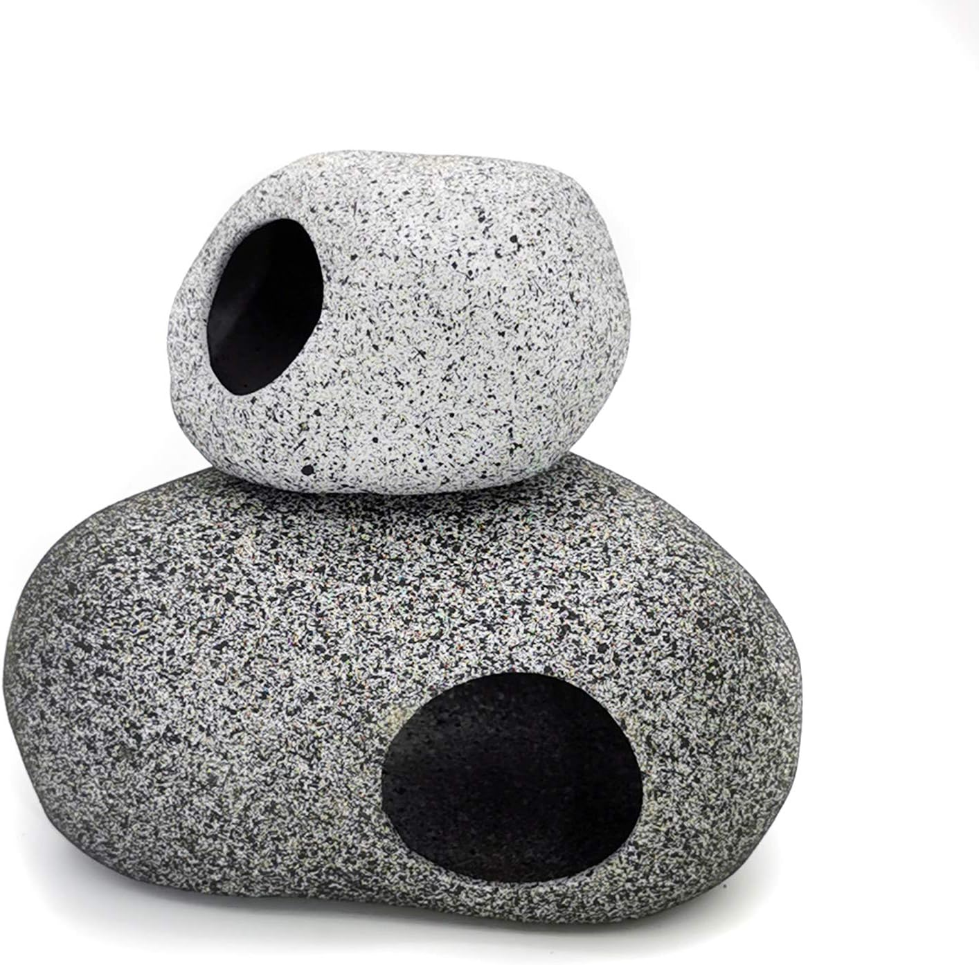 Aquarium Decorations Rock,Stackable Fish Tank Decor Cave, Ceramic Shelters | Shrimp Habitat, Breeding Tube, Hiding Cave, Stackable Fish Tank Decor Cave, Betta Fish
