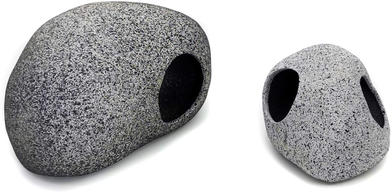 Aquarium Decorations Rock,Stackable Fish Tank Decor Cave, Ceramic Shelters | Shrimp Habitat, Breeding Tube, Hiding Cave, Stackable Fish Tank Decor Cave, Betta Fish