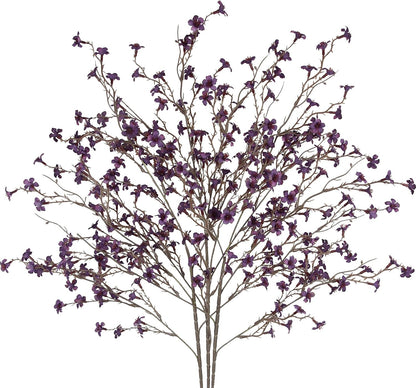 3 Pcs Cherry Blossom Branches Artificial Flowers for Spring Summer Indoor Decoration Faux Cherry Blossom Long Stems Creamy White Silk Fake Flowers for Tall Vase Arrangements Home Wedding Table