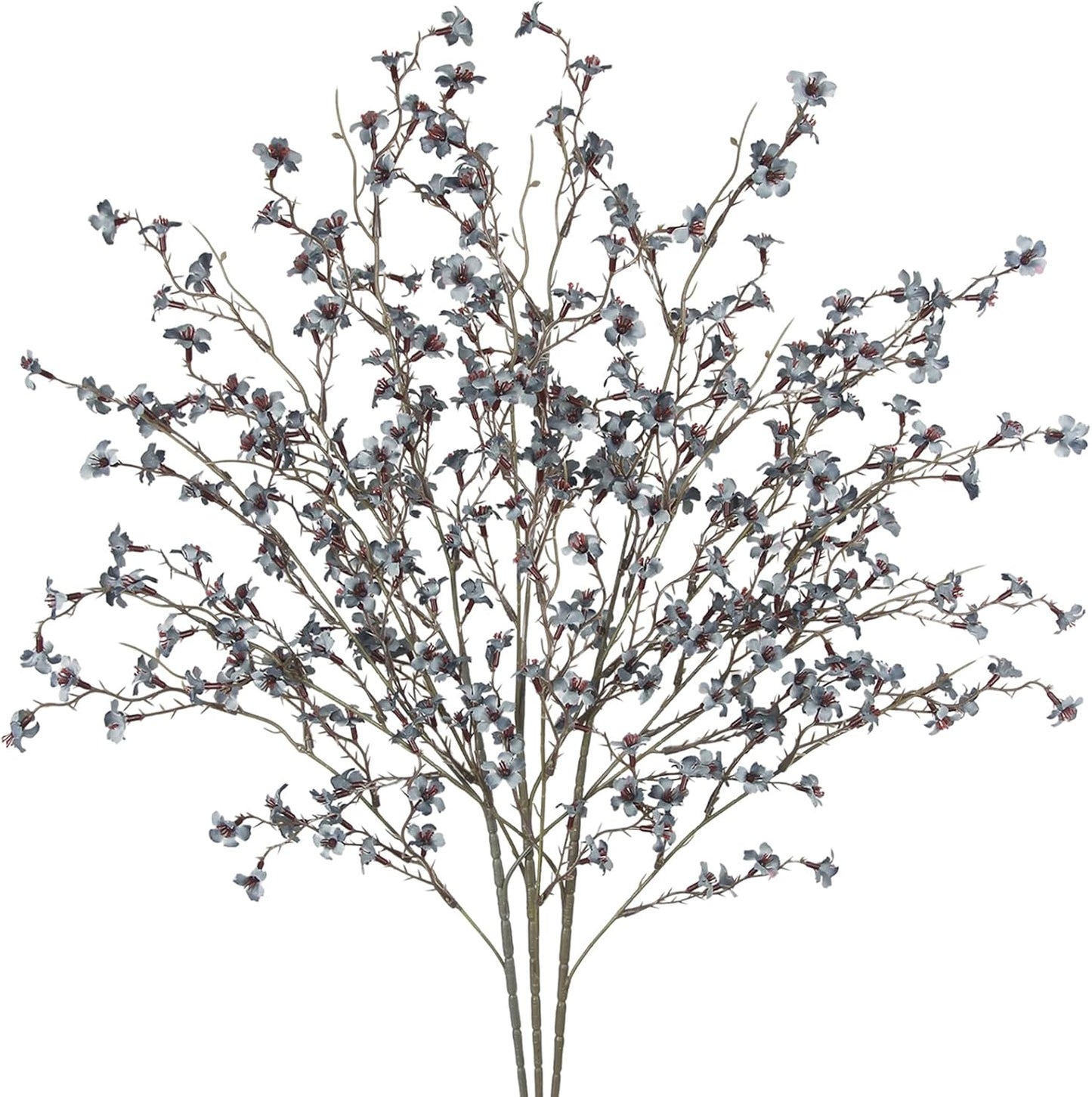 3 Pcs Cherry Blossom Branches Artificial Flowers for Spring Summer Indoor Decoration Faux Cherry Blossom Long Stems Creamy White Silk Fake Flowers for Tall Vase Arrangements Home Wedding Table