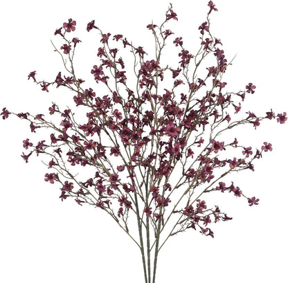 3 Pcs Cherry Blossom Branches Artificial Flowers for Spring Summer Indoor Decoration Faux Cherry Blossom Long Stems Creamy White Silk Fake Flowers for Tall Vase Arrangements Home Wedding Table