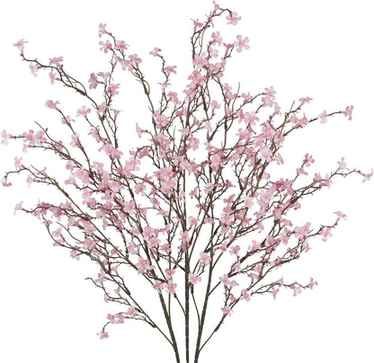 3 Pcs Cherry Blossom Branches Artificial Flowers for Spring Summer Indoor Decoration Faux Cherry Blossom Long Stems Creamy White Silk Fake Flowers for Tall Vase Arrangements Home Wedding Table