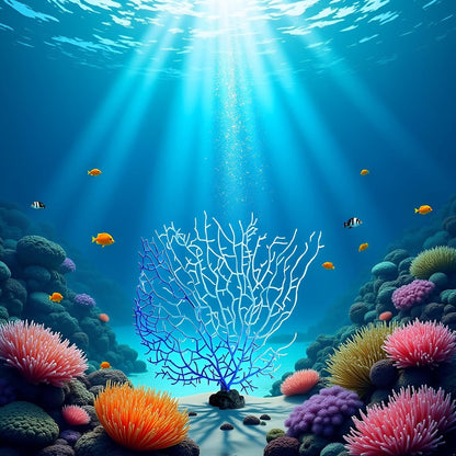 Blue Artificial Coral Branch Faux Aquariums Ornament Fish Tanks Landscape Sea Fan Decorations Artificial Coral Branch Aquarium Décor
