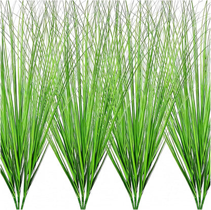 10pcs Artificial Grass Plants, 20.5 inch Faux PVC Onion Grass Wheat Stems for Indoor Outdoor House Garden Office Decoration（Green Red Tail）