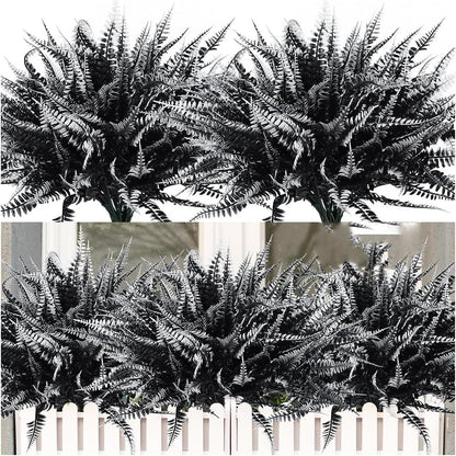 UV Resistant Lifelike Artificial Boston Fern - 2024 New Faux Boston Ferns Outdoor Planter Large, Realistic Fake Feen Hanging Silk Fern Stems Indoor Basket Plant Urn Fillers Front Porch (2, Green)