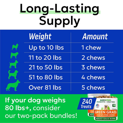 Green Grass Chews - Dog Pee Grass Spot Saver Caused by Dog Urine