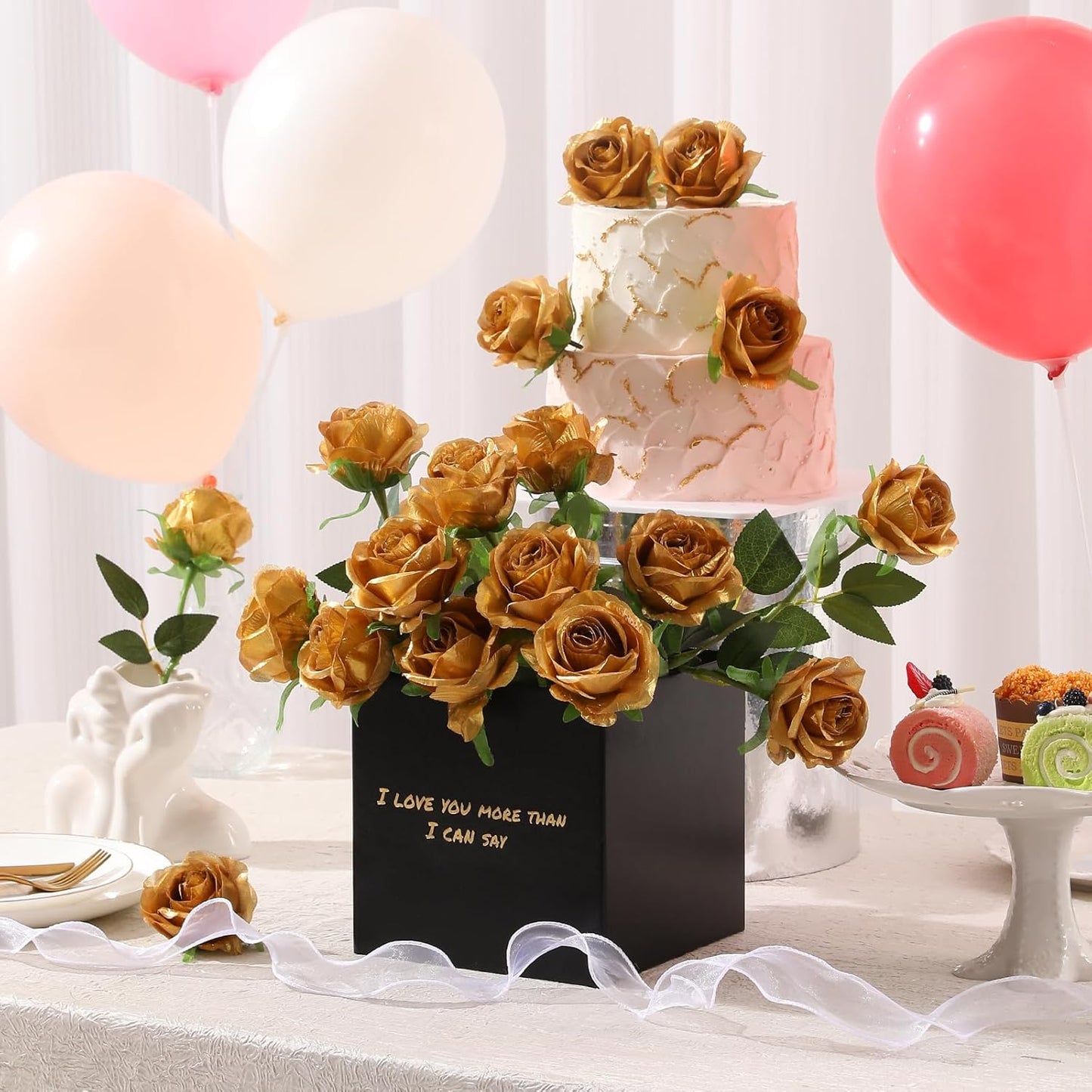 12pcs Red Roses Artificial Flowers,Realistic Long Stem Fake Silk Roses Bouquet for Party Home Wedding Centerpiece Office DIY Decor（Burgundy）