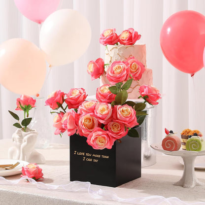 12pcs Red Roses Artificial Flowers,Realistic Long Stem Fake Silk Roses Bouquet for Party Home Wedding Centerpiece Office DIY Decor（Burgundy）