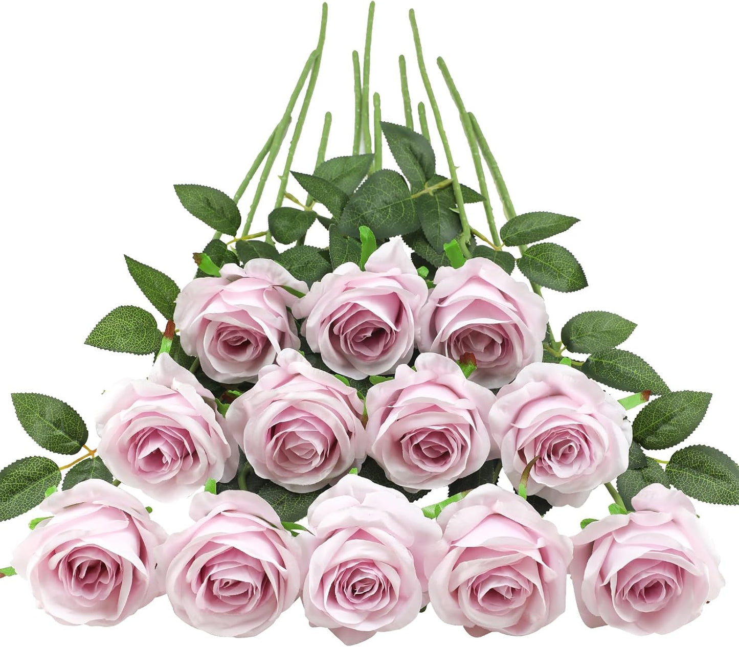 12pcs Red Roses Artificial Flowers,Realistic Long Stem Fake Silk Roses Bouquet for Party Home Wedding Centerpiece Office DIY Decor（Burgundy）