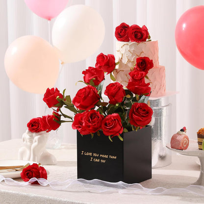 12pcs Red Roses Artificial Flowers,Realistic Long Stem Fake Silk Roses Bouquet for Party Home Wedding Centerpiece Office DIY Decor（Burgundy）