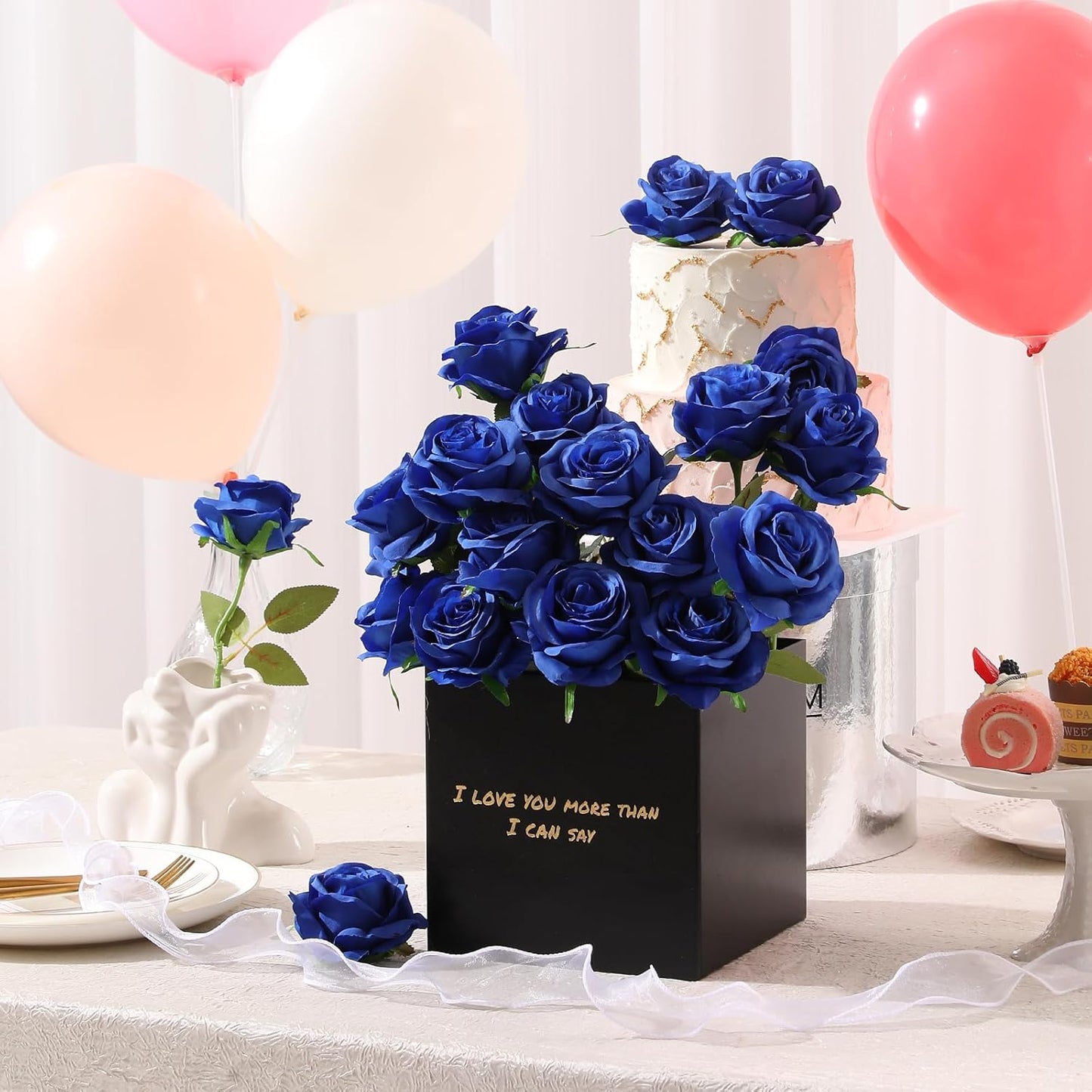 12pcs Red Roses Artificial Flowers,Realistic Long Stem Fake Silk Roses Bouquet for Party Home Wedding Centerpiece Office DIY Decor（Burgundy）