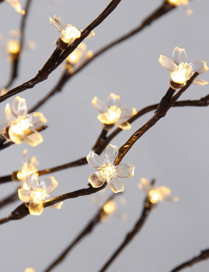 6.5FT 208 LED Cherry Blossom Tree, Lighted Artificial Tree for Decoration Inside and Outside, Home Patio Wedding Festival Christmas Decor