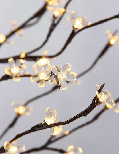 6.5FT 208 LED Cherry Blossom Tree, Lighted Artificial Tree for Decoration Inside and Outside, Home Patio Wedding Festival Christmas Decor