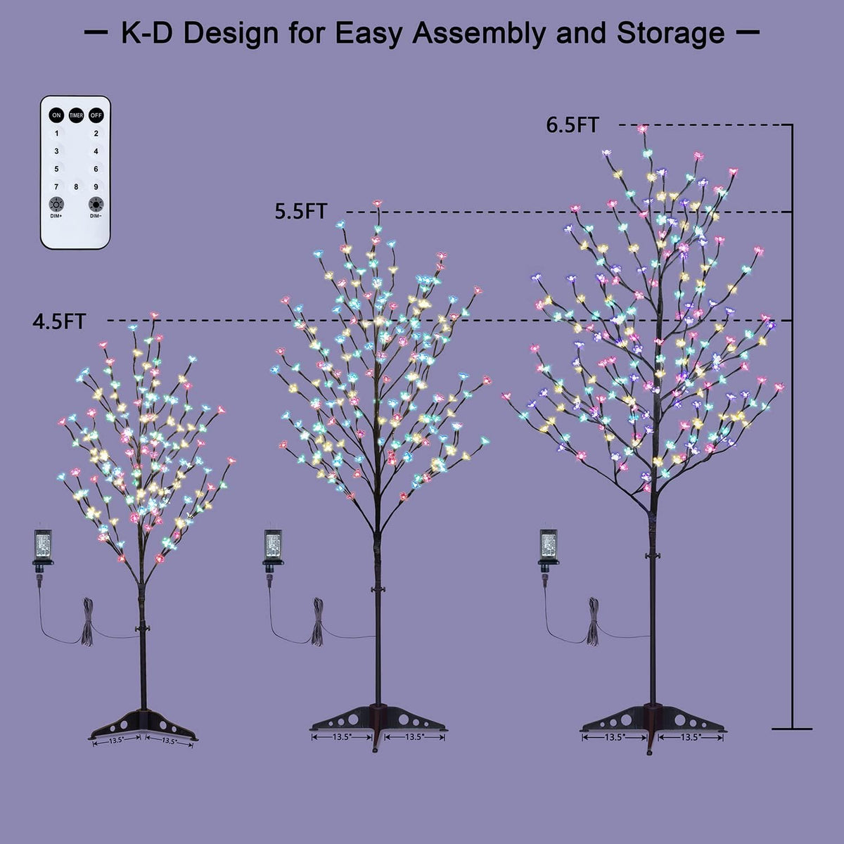 6.5FT 208 LED Cherry Blossom Tree, Lighted Artificial Tree for Decoration Inside and Outside, Home Patio Wedding Festival Christmas Decor