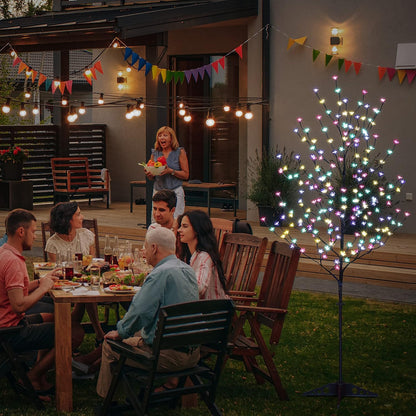 6.5FT 208 LED Cherry Blossom Tree, Lighted Artificial Tree for Decoration Inside and Outside, Home Patio Wedding Festival Christmas Decor