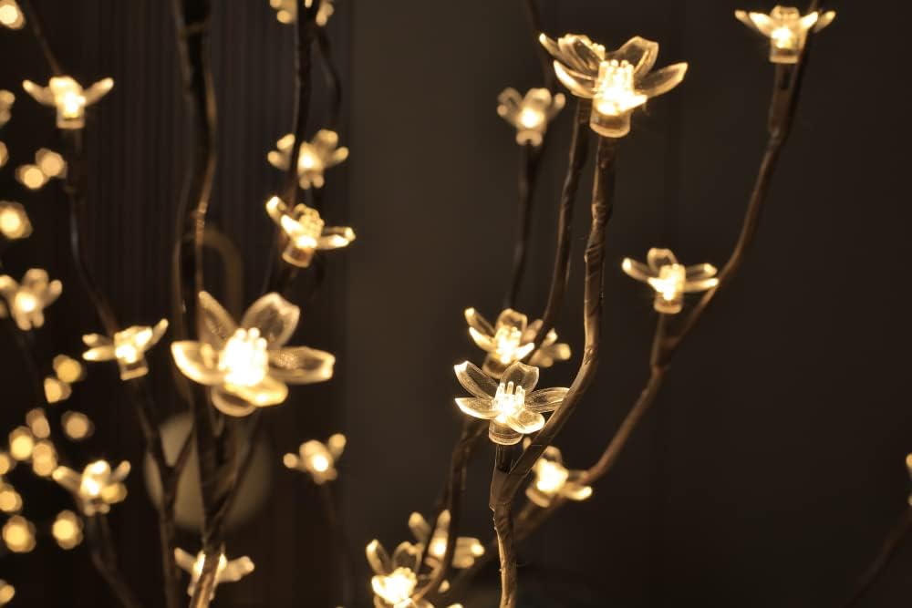 6.5FT 208 LED Cherry Blossom Tree, Lighted Artificial Tree for Decoration Inside and Outside, Home Patio Wedding Festival Christmas Decor
