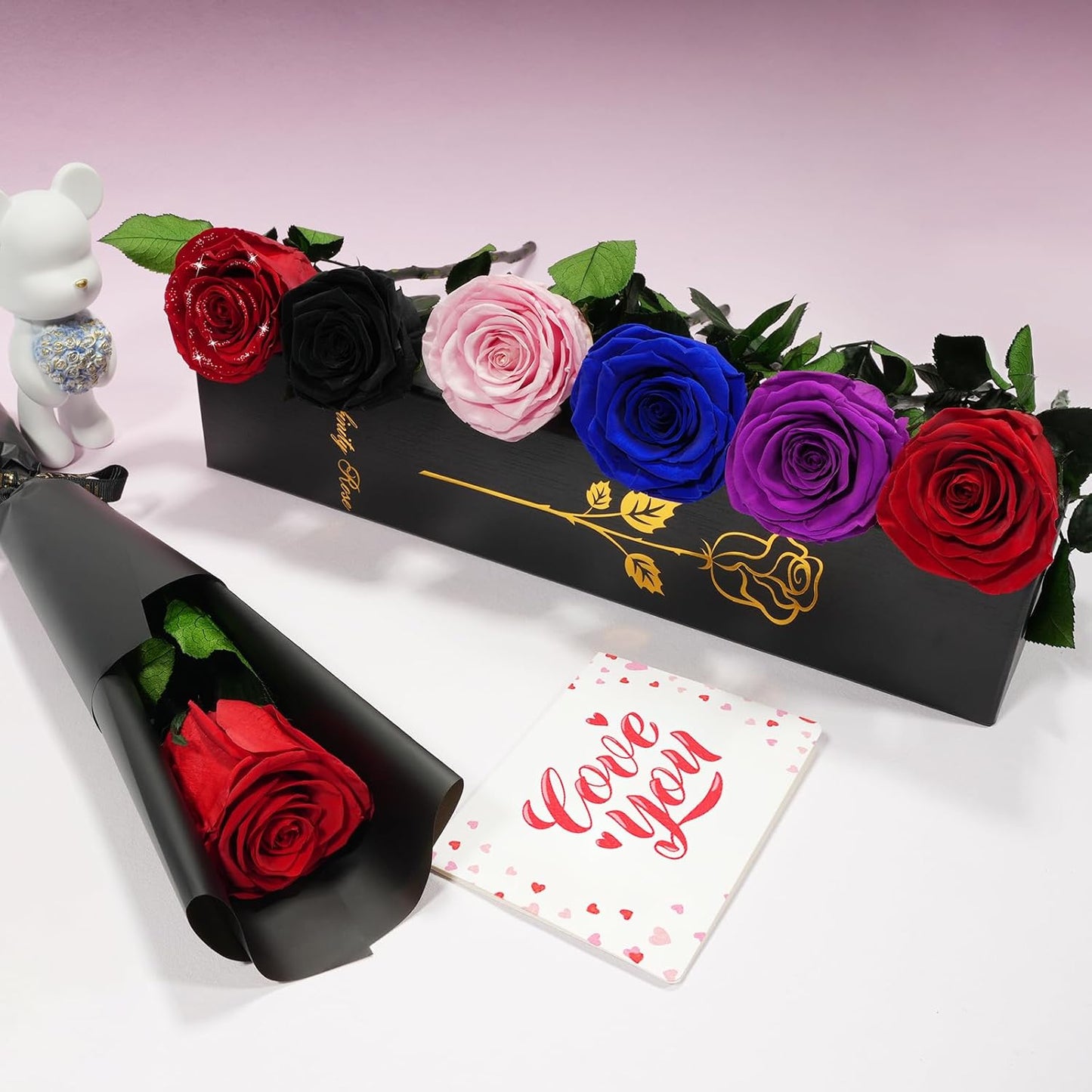 Preserved Flowers Rose Gifts for Women Mom, Mothers Day Rose Flower Gifts for Moms,Forever Real Flowers Mom Birthday Grandma Gifts, Valentines Day Gift for Her Girlfriend Wife Anniversary(Red)