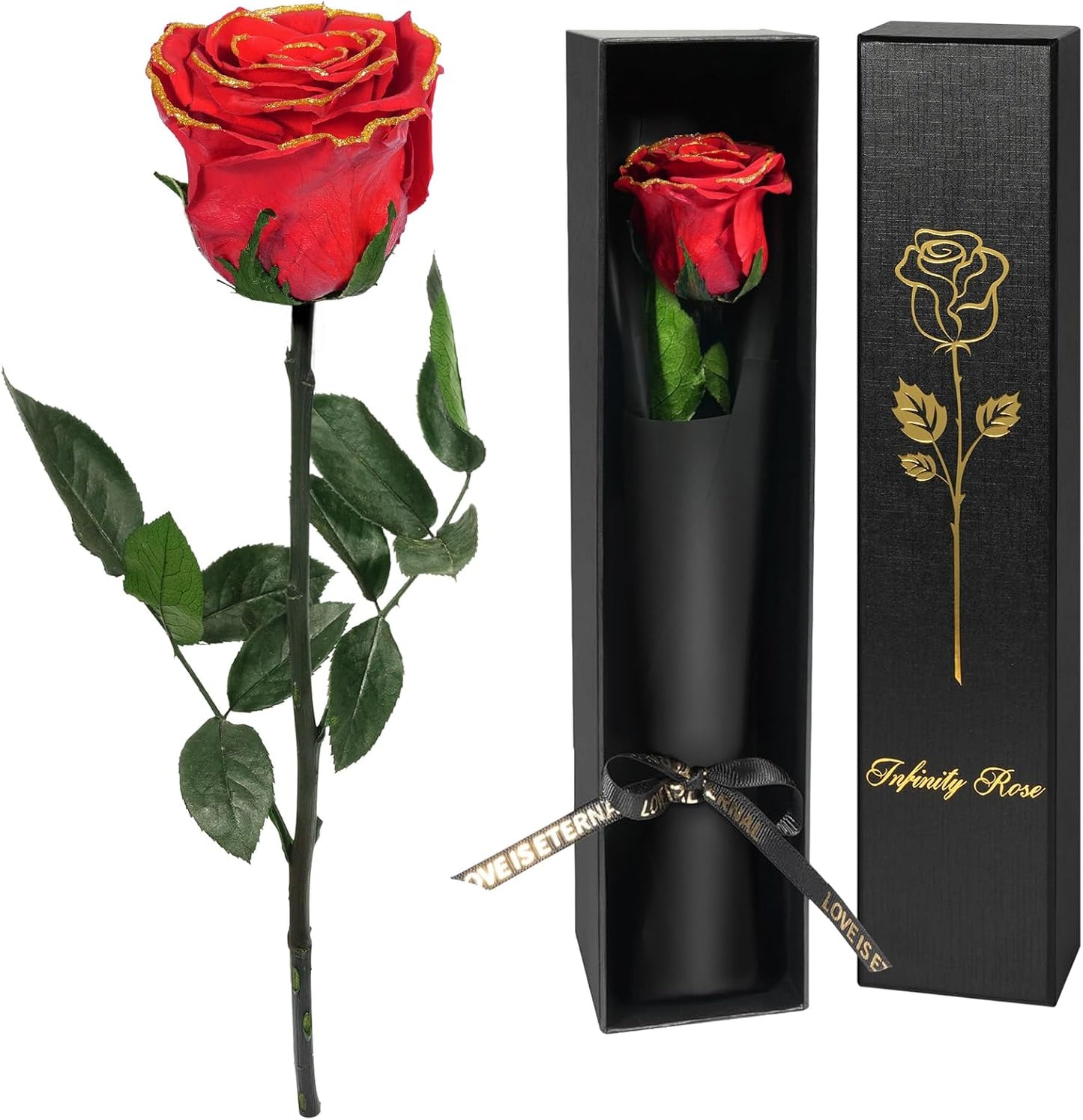 Preserved Flowers Rose Gifts for Women Mom, Mothers Day Rose Flower Gifts for Moms,Forever Real Flowers Mom Birthday Grandma Gifts, Valentines Day Gift for Her Girlfriend Wife Anniversary(Red)