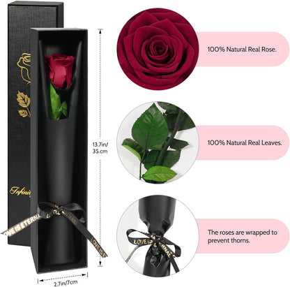 Preserved Flowers Rose Gifts for Women Mom, Mothers Day Rose Flower Gifts for Moms,Forever Real Flowers Mom Birthday Grandma Gifts, Valentines Day Gift for Her Girlfriend Wife Anniversary(Red)