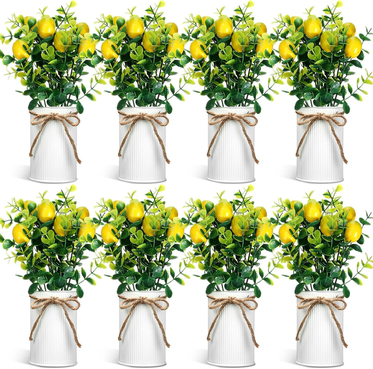8 Pcs Faux Lemon Plant Centerpiece Decoration for Table